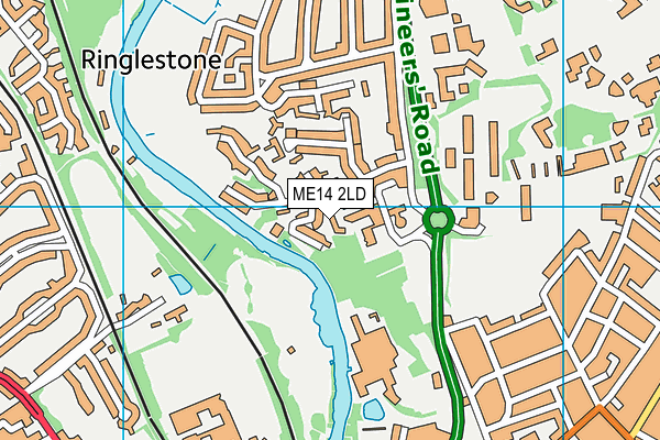 ME14 2LD map - OS VectorMap District (Ordnance Survey)