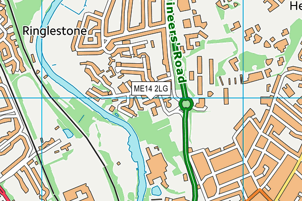 ME14 2LG map - OS VectorMap District (Ordnance Survey)
