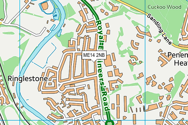 ME14 2NB map - OS VectorMap District (Ordnance Survey)