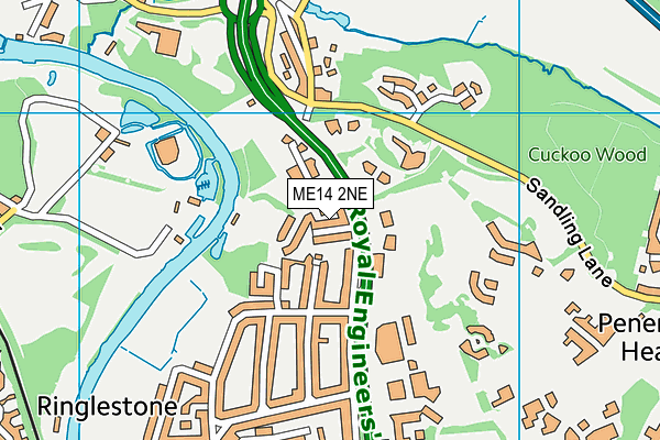 ME14 2NE map - OS VectorMap District (Ordnance Survey)