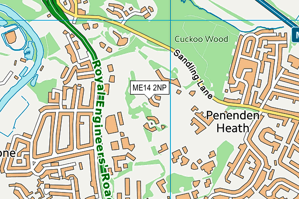 ME14 2NP map - OS VectorMap District (Ordnance Survey)