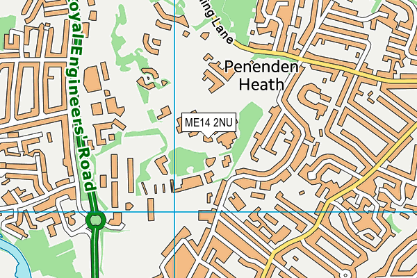 ME14 2NU map - OS VectorMap District (Ordnance Survey)