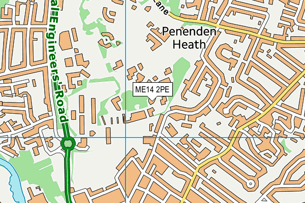 ME14 2PE map - OS VectorMap District (Ordnance Survey)