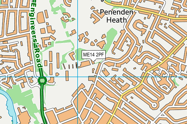 ME14 2PF map - OS VectorMap District (Ordnance Survey)