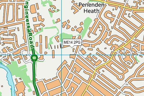 ME14 2PG map - OS VectorMap District (Ordnance Survey)