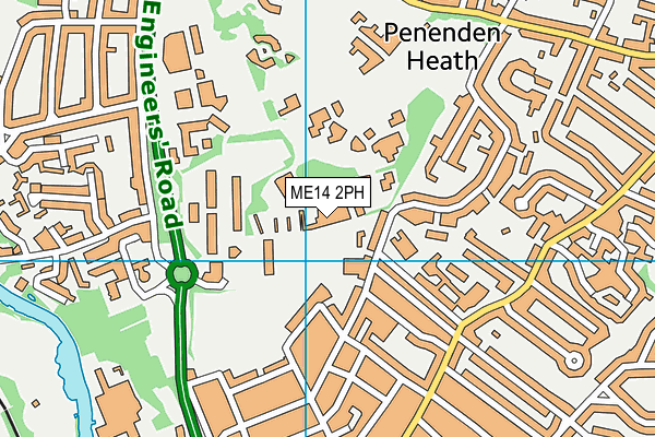 ME14 2PH map - OS VectorMap District (Ordnance Survey)