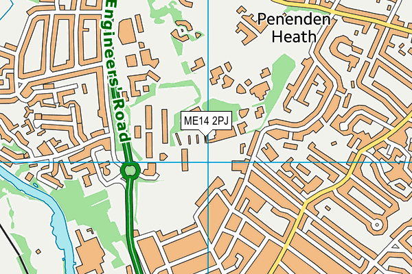ME14 2PJ map - OS VectorMap District (Ordnance Survey)