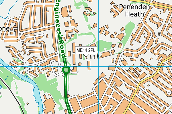 ME14 2PL map - OS VectorMap District (Ordnance Survey)