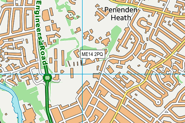 ME14 2PQ map - OS VectorMap District (Ordnance Survey)