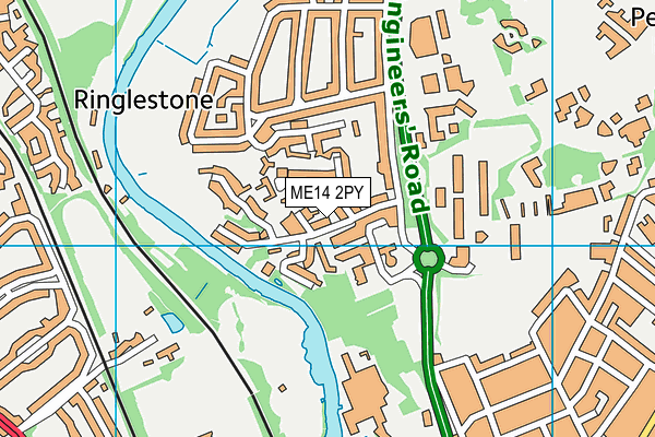 ME14 2PY map - OS VectorMap District (Ordnance Survey)