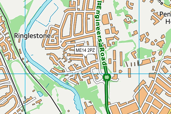 ME14 2PZ map - OS VectorMap District (Ordnance Survey)