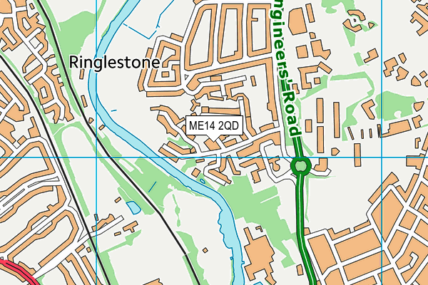 ME14 2QD map - OS VectorMap District (Ordnance Survey)