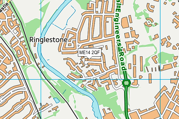 ME14 2QF map - OS VectorMap District (Ordnance Survey)