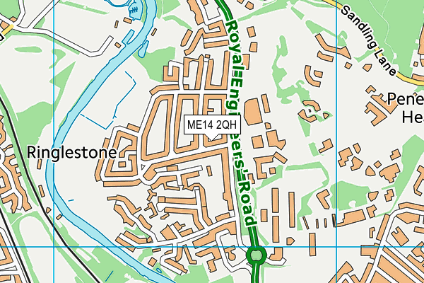 ME14 2QH map - OS VectorMap District (Ordnance Survey)