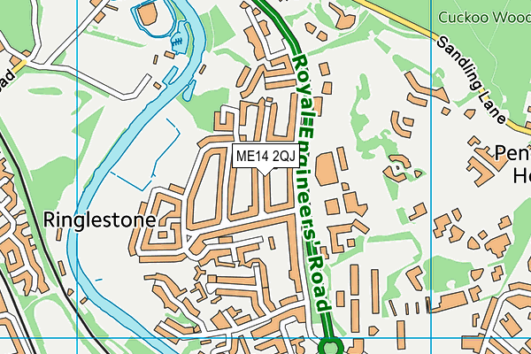 ME14 2QJ map - OS VectorMap District (Ordnance Survey)