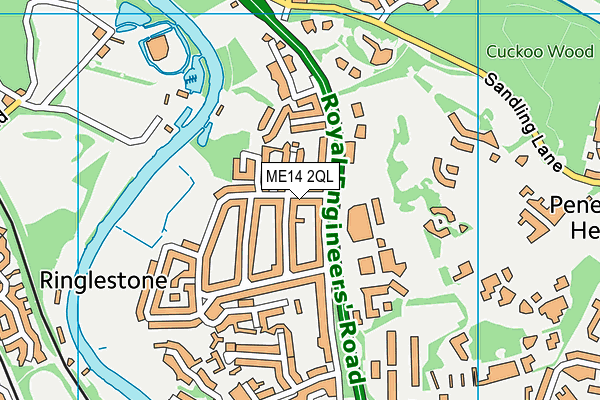 ME14 2QL map - OS VectorMap District (Ordnance Survey)