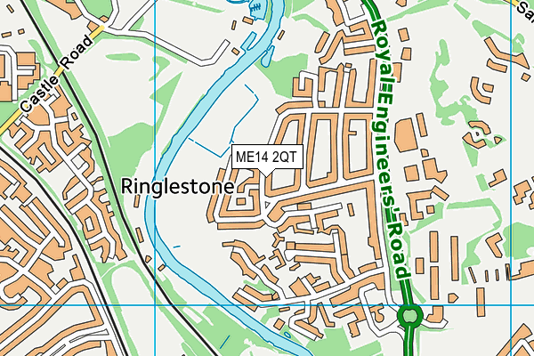 ME14 2QT map - OS VectorMap District (Ordnance Survey)