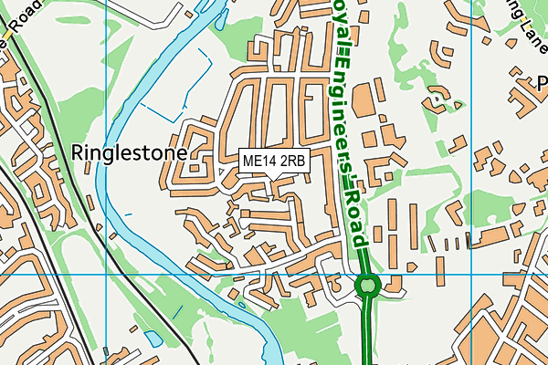 ME14 2RB map - OS VectorMap District (Ordnance Survey)