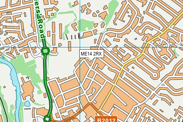 ME14 2RX map - OS VectorMap District (Ordnance Survey)