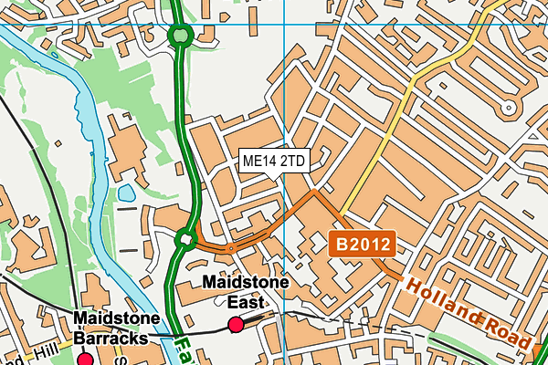 ME14 2TD map - OS VectorMap District (Ordnance Survey)