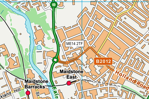 ME14 2TF map - OS VectorMap District (Ordnance Survey)