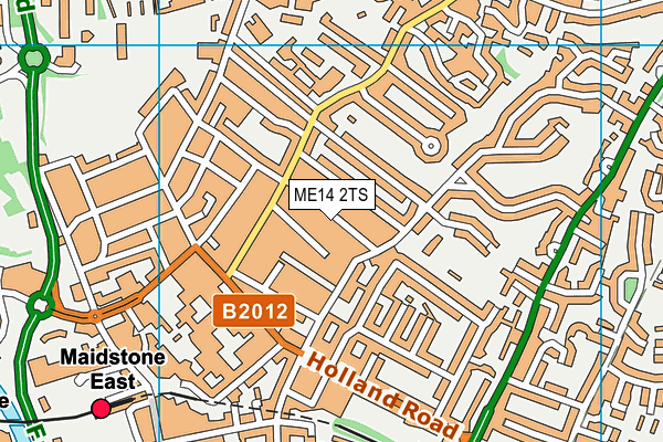ME14 2TS map - OS VectorMap District (Ordnance Survey)