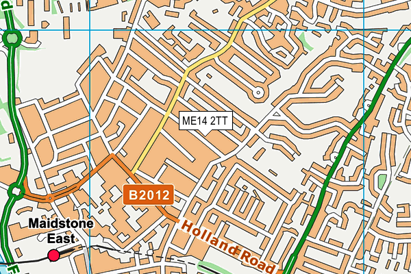 ME14 2TT map - OS VectorMap District (Ordnance Survey)