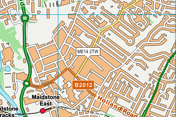 ME14 2TW map - OS VectorMap District (Ordnance Survey)