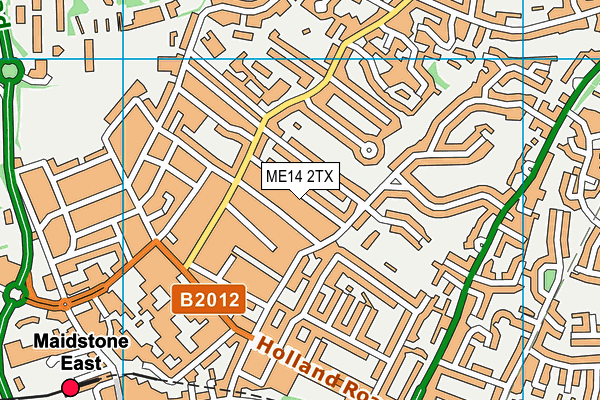 ME14 2TX map - OS VectorMap District (Ordnance Survey)