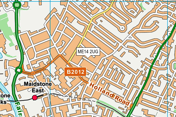 ME14 2UG map - OS VectorMap District (Ordnance Survey)