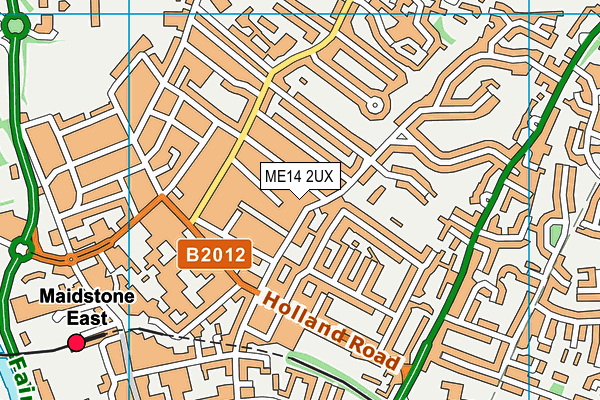 ME14 2UX map - OS VectorMap District (Ordnance Survey)