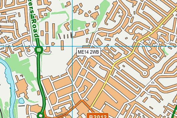 ME14 2WB map - OS VectorMap District (Ordnance Survey)