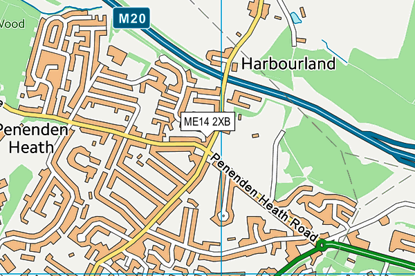 ME14 2XB map - OS VectorMap District (Ordnance Survey)