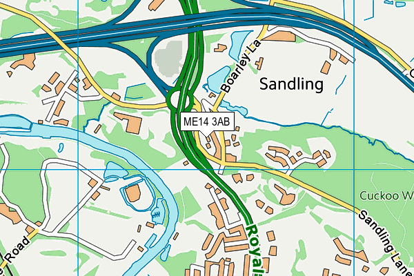 ME14 3AB map - OS VectorMap District (Ordnance Survey)