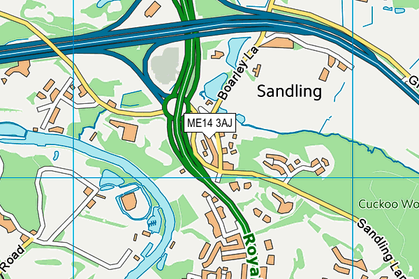 ME14 3AJ map - OS VectorMap District (Ordnance Survey)