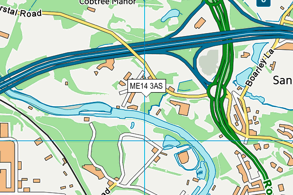 ME14 3AS map - OS VectorMap District (Ordnance Survey)