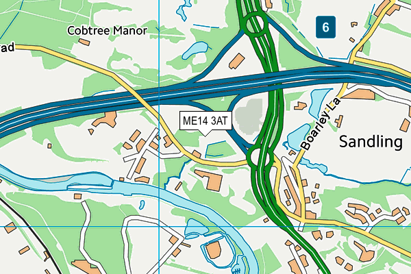 ME14 3AT map - OS VectorMap District (Ordnance Survey)