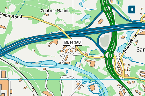 ME14 3AU map - OS VectorMap District (Ordnance Survey)