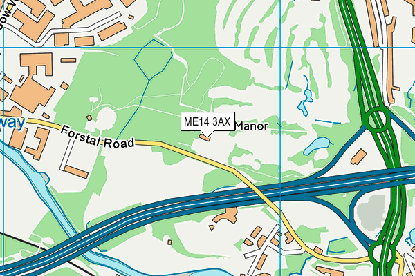 ME14 3AX map - OS VectorMap District (Ordnance Survey)