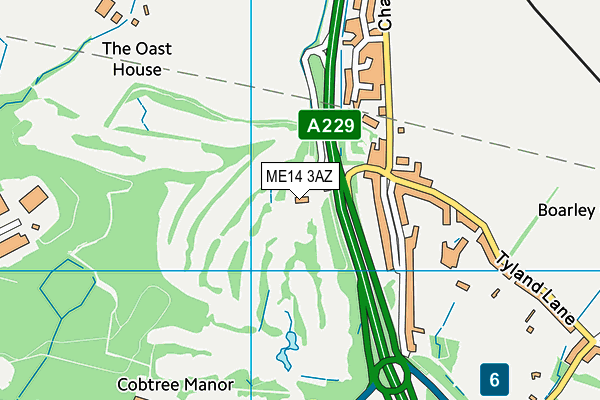 Cobtree Manor Park Golf Club map (ME14 3AZ) - OS VectorMap District (Ordnance Survey)