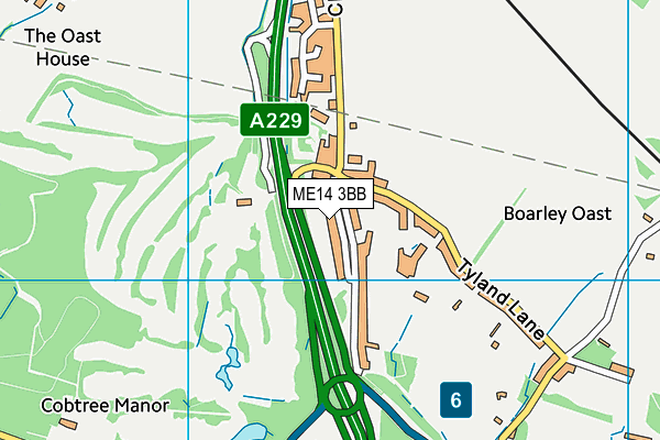ME14 3BB map - OS VectorMap District (Ordnance Survey)