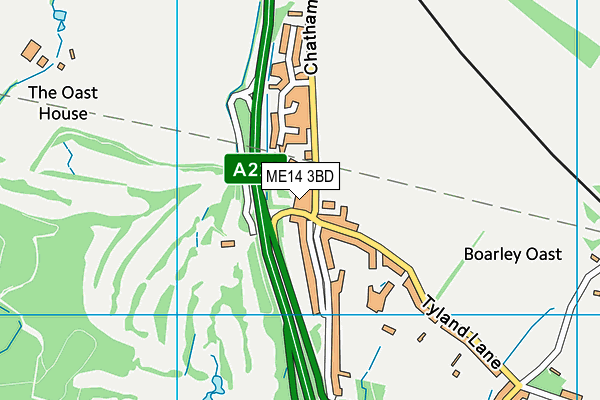 ME14 3BD map - OS VectorMap District (Ordnance Survey)