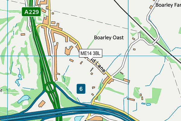 ME14 3BL map - OS VectorMap District (Ordnance Survey)