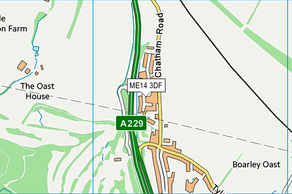 ME14 3DF map - OS VectorMap District (Ordnance Survey)