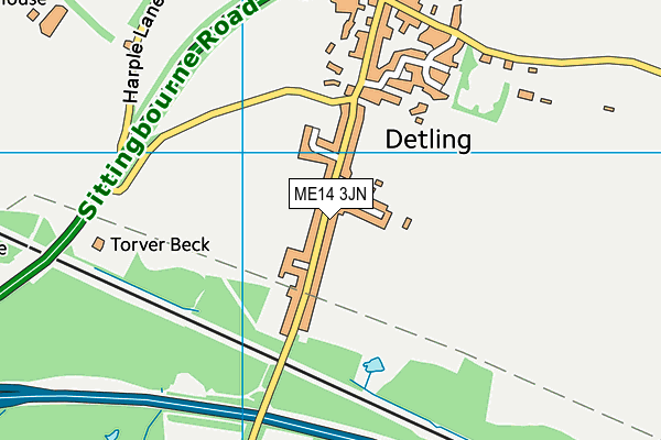 ME14 3JN map - OS VectorMap District (Ordnance Survey)