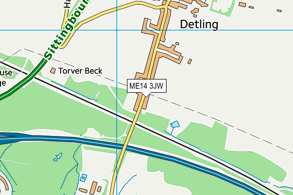 ME14 3JW map - OS VectorMap District (Ordnance Survey)
