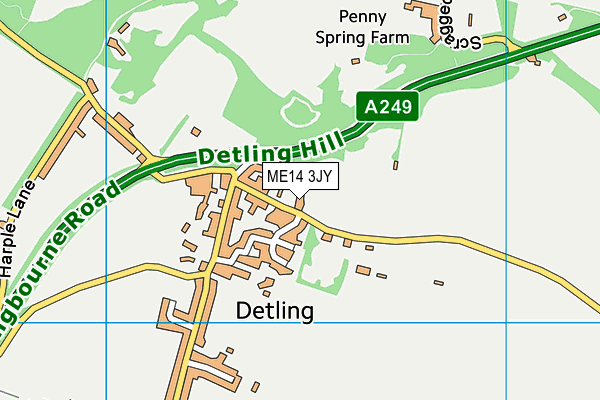 ME14 3JY map - OS VectorMap District (Ordnance Survey)