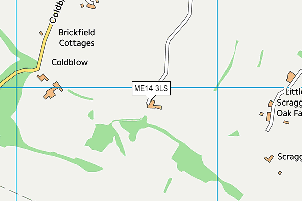 ME14 3LS map - OS VectorMap District (Ordnance Survey)