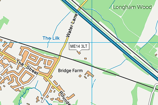 ME14 3LT map - OS VectorMap District (Ordnance Survey)