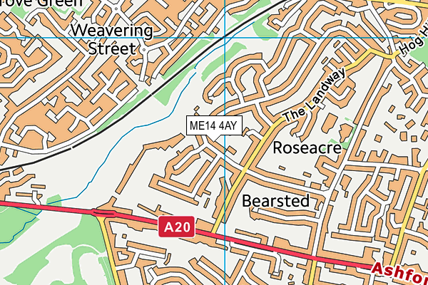 ME14 4AY map - OS VectorMap District (Ordnance Survey)
